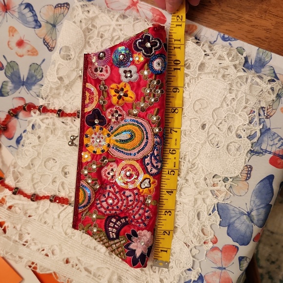 Beaded purse red and multi color - Picture 8 of 10